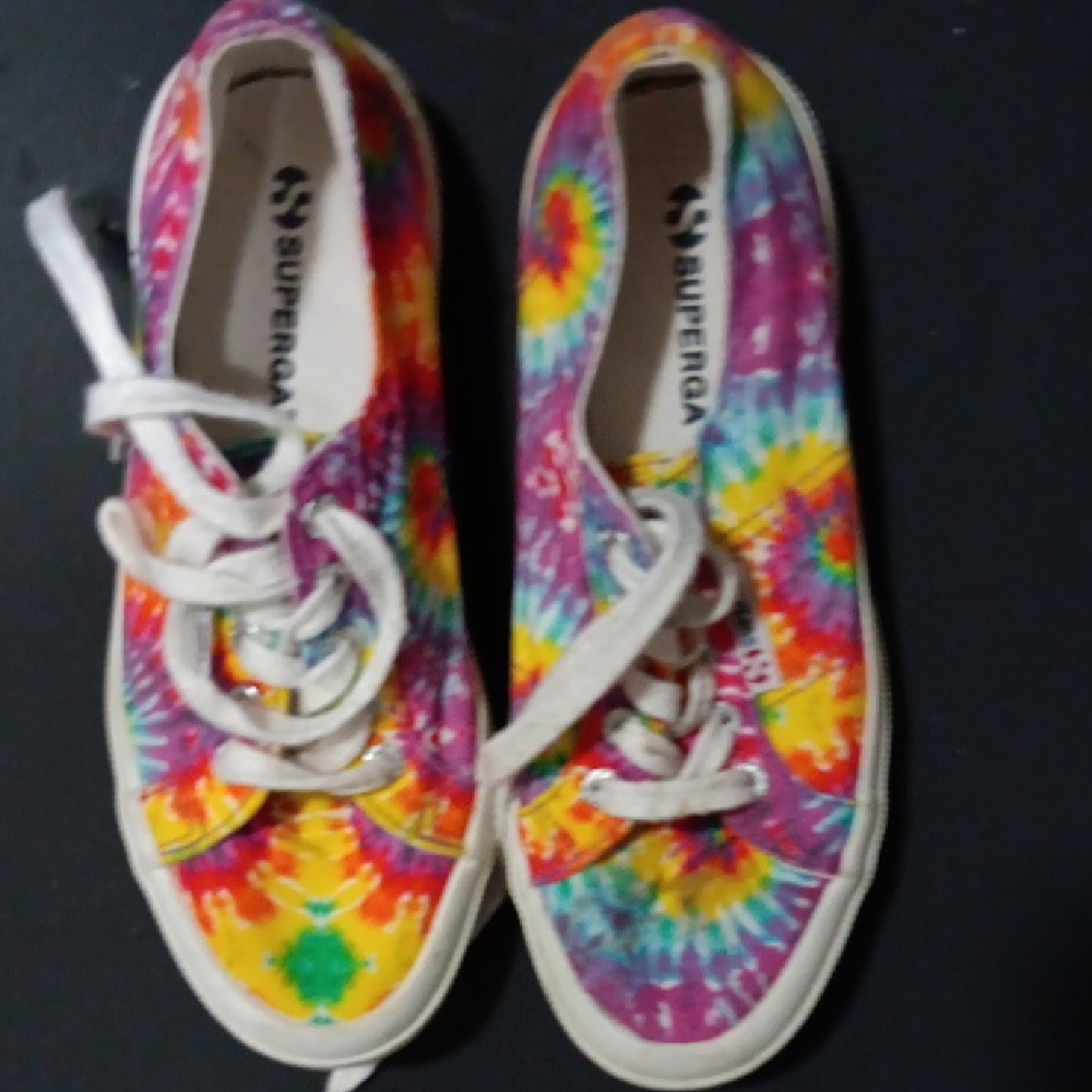 Superga Multicolor Tie-Dye Sneakers Well Known Brand Worn